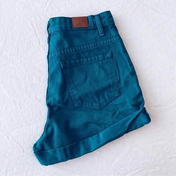 BDG Urban Outfitters Teal Mom High-Rise Denim Shorts - Picture 4 of 4